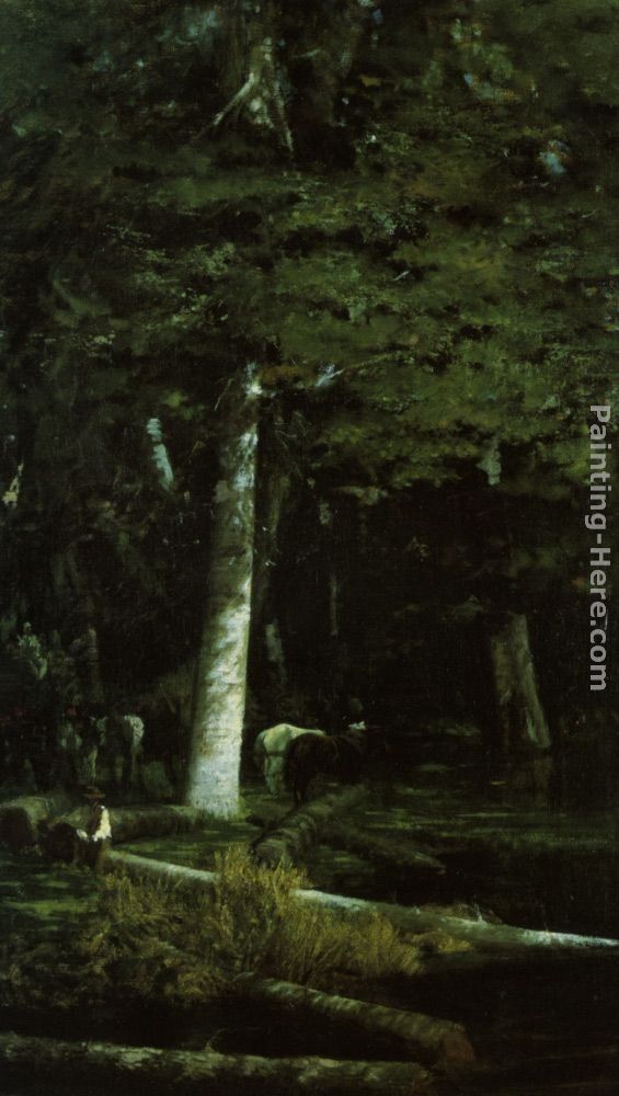 Giuseppe de Nittis Wood Felling in a Forest
